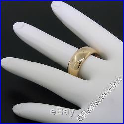 Vintage Mens 18K Rosy Yellow Gold Heavy Wide 7.9mm Comfort Fit Wedding Band Ring