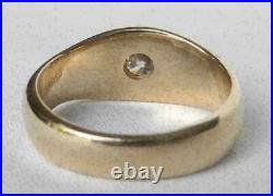 Vintage Mens 2.00 CT Round Cut Diamond Solitaire Pinky Ring 14K Yellow Gold Over