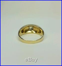 Vintage Mens. 70 Carat Diamond Ring 14k Yellow Gold Size 11.5