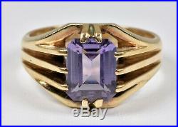 Vintage Mens 9ct Gold Purple Sapphire Ring, (Birmingham, 1992)