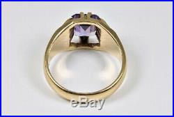 Vintage Mens 9ct Gold Purple Sapphire Ring, (Birmingham, 1992)