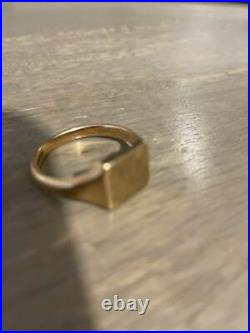Vintage Mens 9ct Gold Signet E Ring Size S Heavy In Weight