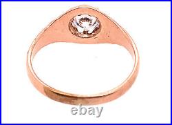 Vintage Mens Engagement Wedding Cocktail Ring 1ct 14K Shell Antique Victorian