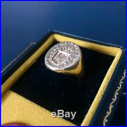 Vintage Mens Intaglio Seal Ring Heavy 14k Yellow Gold By Haven with Original Box