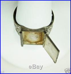 Vintage Mens Mans 925 Sterling Silver Korea Poison Ring Military Sz 10.75 1950s