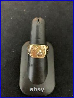 Vintage Mens Masonic Ring 10K Gold G