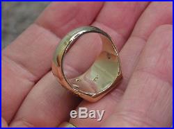 Vintage Mens Masonic Shriners 10k Solid Yellow Gold Diamond Ring Size 9 Compass