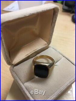 Vintage Mens Ring 14K Gold With Black Onyx Size 9