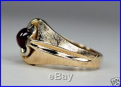 Vintage Mens Ring 14k Gold 2.3Carats Red/Purple Linde Star Sapphire Sz9.5 c1950s