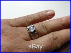 Vintage Mens Ring With Genuine Star Sapphire