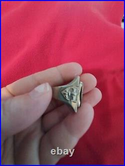 Vintage Mexican Biker Ring Horseshoe w Horse Head Size 10 Mexico Sterling