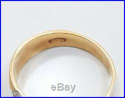 Vintage Mid Century Unisex Mens Womens 14k Yellow Gold Diamond Ring Size 10