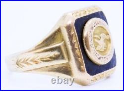 Vintage National Rifle Association NRA 10K Solid Yellow Gold Signet Ring Size 9