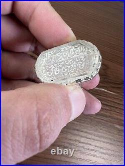 Vintage Natural Engraved Dur Alnajef Sterling silver 925 Men Ring 20 grams