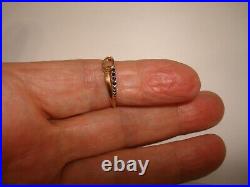 Vintage Nice Delicate Rj 10k Yellow White Gold Black Onyx Band Pinky Ring Size 9