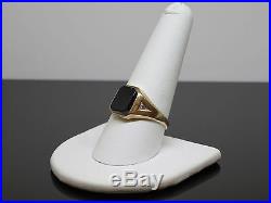 Vintage Onyx and Diamond 10K Yellow Gold Men's Ring, 2.3g, Size 10