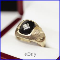 Vintage Onyx and Diamond ring, originally a 30's men's ring, now- Unisex size