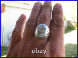 Vintage Opal Sterling Silver Mens Thunderbird Ring Size 12 1/2
