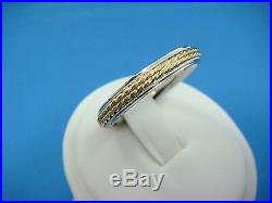 Vintage Platinum & 18k Yellow Gold Men's Braided Thin Comfort Fit Band, Size 10
