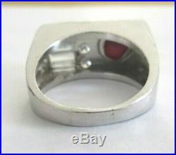 Vintage Platinum Diamond & Ruby Men's Ring Dia=1.25 D-VS TCW=2.75 Value=$9,500