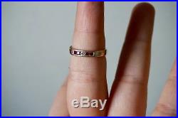 Vintage Ruby And Diamond Ring In 14K Gold With Simple Band / Mens Rings / Access