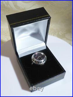 Vintage Seiko Ring Watch 11-0290 Purple Dial 17 Jewel 1970s Working Japan Boxed
