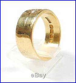 Vintage Single Diamond Ring 18 carat Gold Birmingham 1916 Gents Mans Band