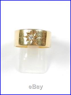 Vintage Single Diamond Ring 18 carat Gold Birmingham 1916 Gents Mans Band