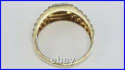 Vintage Solid 10 K Gold Natural Diamond Accent Gent's Ring Size 11.25