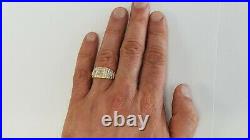 Vintage Solid 10 K Gold Natural Diamond Accent Gent's Ring Size 11.25
