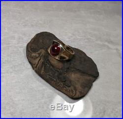 Vintage Solid 10k Gold & Garnet Mens Ring Size 11 10.15 grams