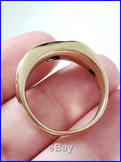 Vintage Solid 14K Yellow Gold Size 9 1/2 Men's Diamond Wedding Band Ring, Jewelry