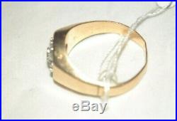 Vintage Solid 14k Gold 8g Men's Genuine Diamond Cluster Ring Sz. 11