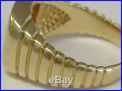 Vintage Solid 14k Gold Diamond Aprox. 0.95-1.00ct Men's Gent's Ring Size 9,5