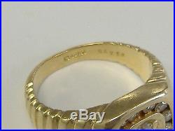 Vintage Solid 14k Gold Diamond Aprox. 0.95-1.00ct Men's Gent's Ring Size 9,5