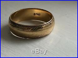 Vintage Solid 14k Gold Mens Wedding Band Ring Size 10
