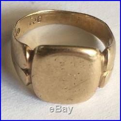 Vintage Solid 9ct Gold Men's Pinky Signet Ring Size L1/2