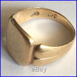 Vintage Solid 9ct Gold Men's Pinky Signet Ring Size L1/2