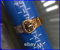 Vintage Solid 9ct Gold Men's/Women's Buckle Ring Size Y Weight 2.4g Stamped