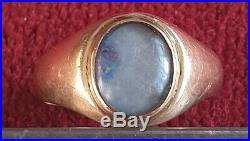 Vintage Solid 9ct gold Opal men's signet ring hallmarked 5.4g Size P