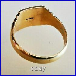 Vintage Solid Gold Signet Pinky Ring, Hallmarked. 375 Chester 1937, Free P&P #mB