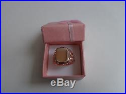 Vintage Soviet Solid Rose Gold Men's Ring Signet 14K 583 Size 7.75 Russian USSR
