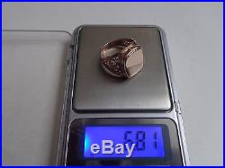 Vintage Soviet Solid Rose Gold Men's Ring Signet 14K 583 Size 7.75 Russian USSR