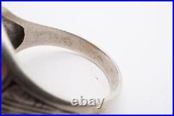 Vintage Sterling Silver 925 Agate Ring Size 10.75 Mens