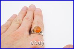 Vintage Sterling Silver 925 Agate Ring Size 10.75 Mens