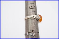 Vintage Sterling Silver 925 Agate Ring Size 10.75 Mens