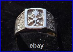 Vintage Sterling Silver 925 Men's Ring Handmade in Saudi Arabia Size 10 ¼