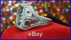 Vintage Sterling Silver American Indian Ring Turquoise Southwestern Men's