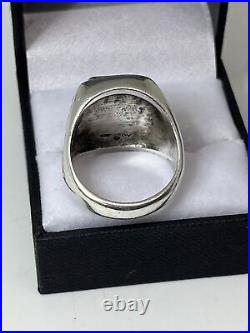 Vintage Sterling Silver Men's Lapis Ring Size 10