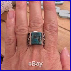 Vintage Sterling Silver Turquoise Men's Ring
